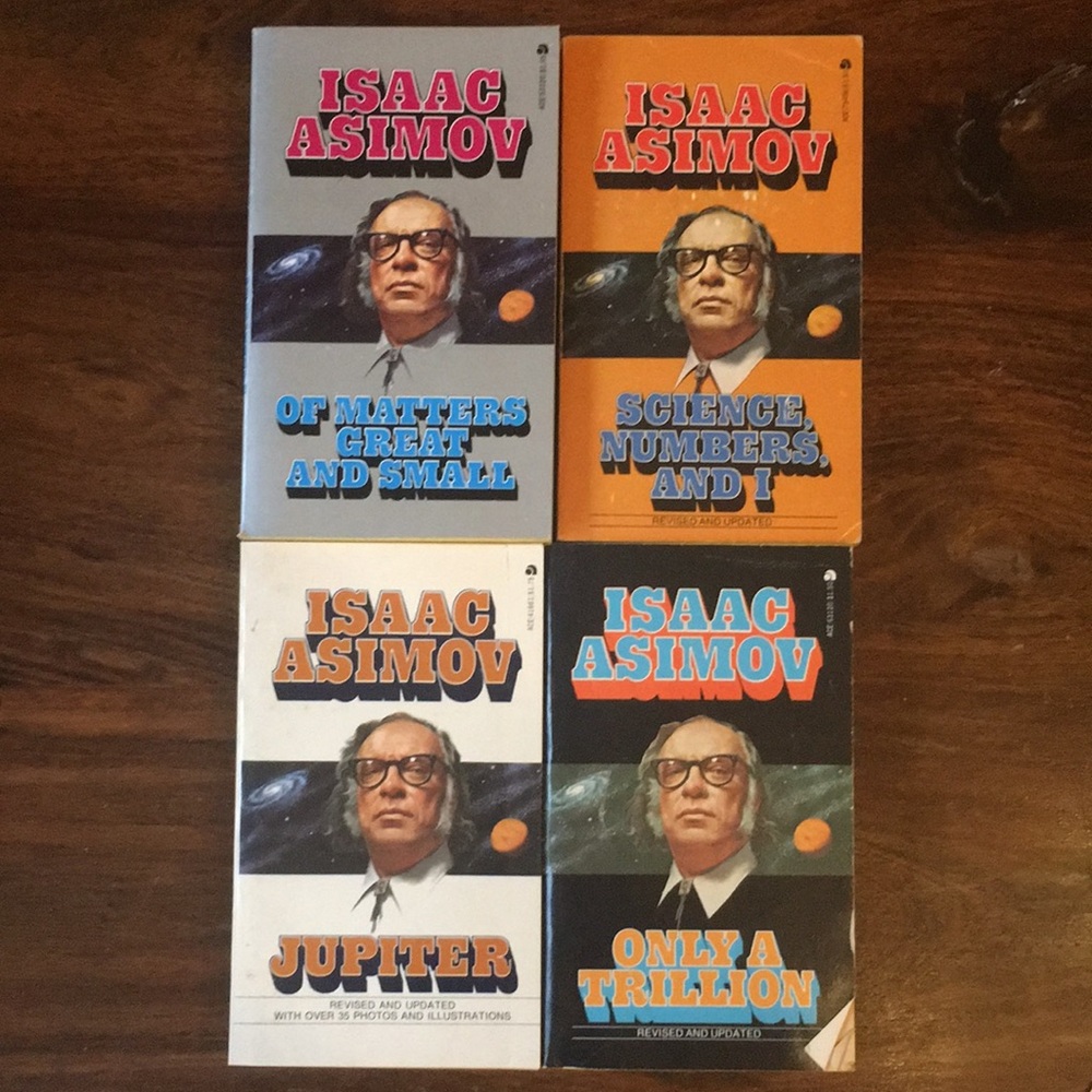 4 Isaac Asimov Vintage Boxed Book Set 70s Jupiter Numbers Trillion Matters